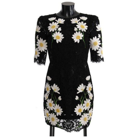 Dolce & Gabbana Black Floral Lace Chamomile Sicily Dress SIG60665-1