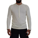 Dsquared² Beige Cotton Linen Long Sleeves Pullover Sweater