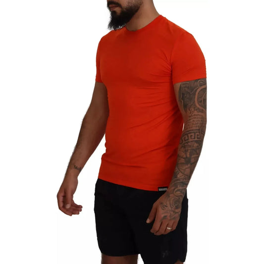 Dsquared² Orange Modal Short Sleeves Crewneck T-shirt Dsquared² Brown