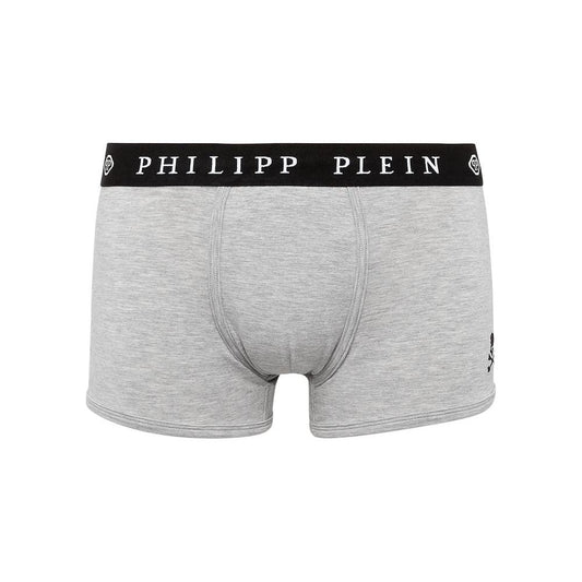 Philipp Plein Gray Cotton Men's Boxer Philipp Plein Gray