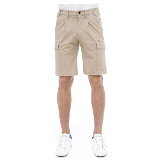 People Of Shibuya Beige Stretch Bermuda Cargo Shorts People Of Shibuya Gray