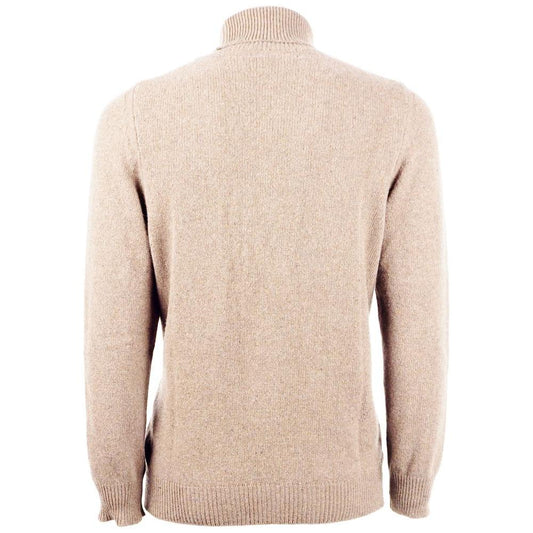 Emilio Romanelli Beige Cashmere Men Sweater Emilio Romanelli Wheat