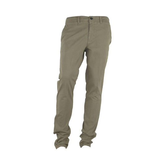 Made in Italy Chic Beige Cotton Blend Winter Pants Made in Italy Dim Gray