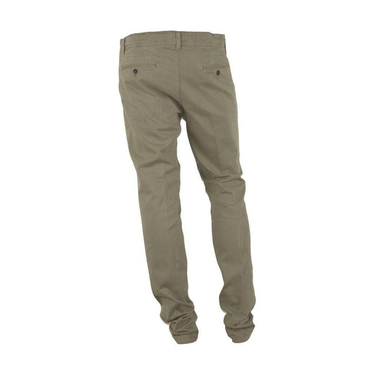 Made in Italy Chic Beige Cotton Blend Winter Pants Made in Italy Dim Gray