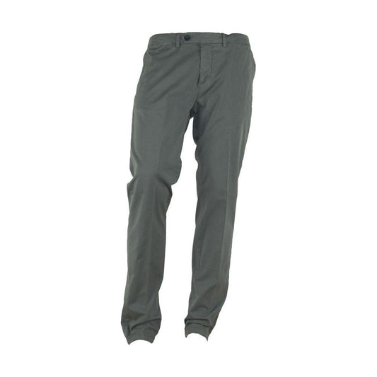 Made in Italy Elegant Summer Italian Cotton Trousers Made in Italy Dim Gray