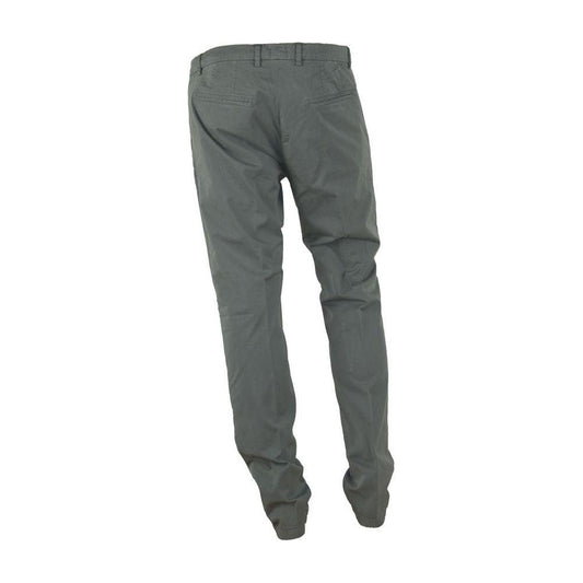 Made in Italy Elegant Summer Italian Cotton Trousers Made in Italy Dim Gray