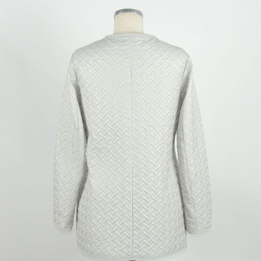 Emilio Romanelli White Polyester Women Jacket Emilio Romanelli Light Gray