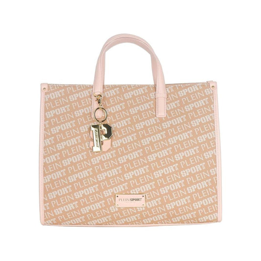 Plein Sport Pink Polyamide Women Shoulder Bag Plein Sport Tan