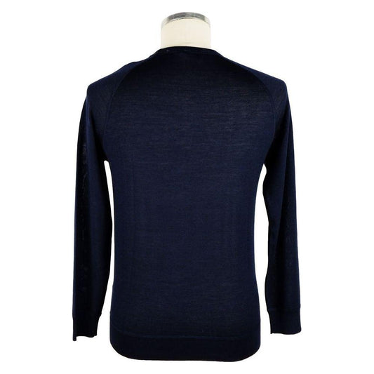 Emilio Romanelli Blue Cashmere Men Sweater Emilio Romanelli Black