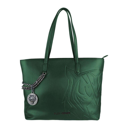 Plein Sport Green Polyethylene Women Shoulder Bag WOMAN TOTES Plein Sport Dark Slate Gray