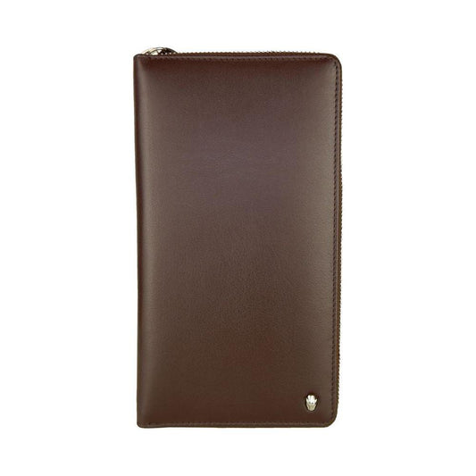 Cavalli Class Sophisticated Brown Leather Wallet MAN WALLETS Cavalli Class Dark Olive Green