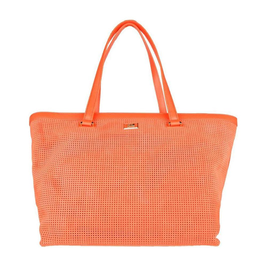Cavalli Class Orange Calfskin Women Handbag Shoulder Bag Cavalli Class Salmon