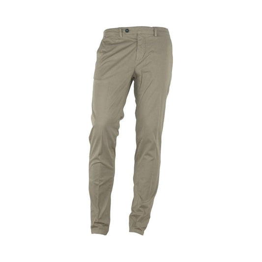 Made in Italy Elegant Beige Summer Trousers for Men Made in Italy Slate Gray