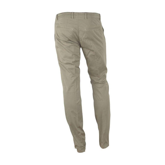 Made in Italy Elegant Beige Summer Trousers for Men Made in Italy Light Slate Gray