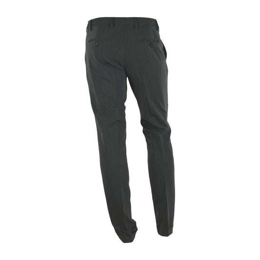 Made in Italy Elegant Italian Gray Trousers for Men Made in Italy Dark Slate Gray