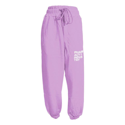 Pharmacy Industry Chic Purple Cotton Sweatpants with Logo Pharmacy Industry Plum