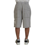 Dsquared² Gray Printed Pull On Men Casual Bermuda Shorts