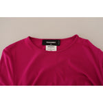 Dsquared² Fuchsia Viscose Long Sleeves Ruched Mini Dress DR28844
