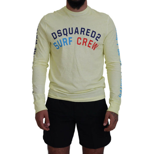 Dsquared² Yellow Colorful Print Long Sleeves Top T-shirt Dsquared² Dark Gray