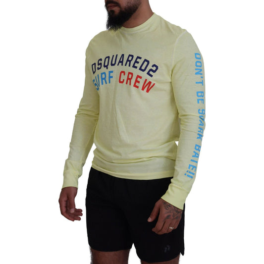 Dsquared² Yellow Colorful Print Long Sleeves Top T-shirt Dsquared² Dark Gray