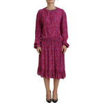 Dsquared² Fuchsia Stars Embellished Long Sleeves Dress DR28841-38