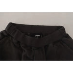 Dsquared² Black Cotton Mid Waist Tattered Tapered Shorts