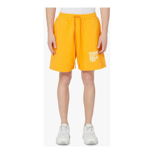 Pharmacy Industry Chic Orange Cotton Trousers with Logo Detail Pharmacy Industry White Smoke