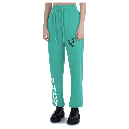 Pharmacy Industry Green Cotton Women Trouser Pharmacy Industry Cadet Blue