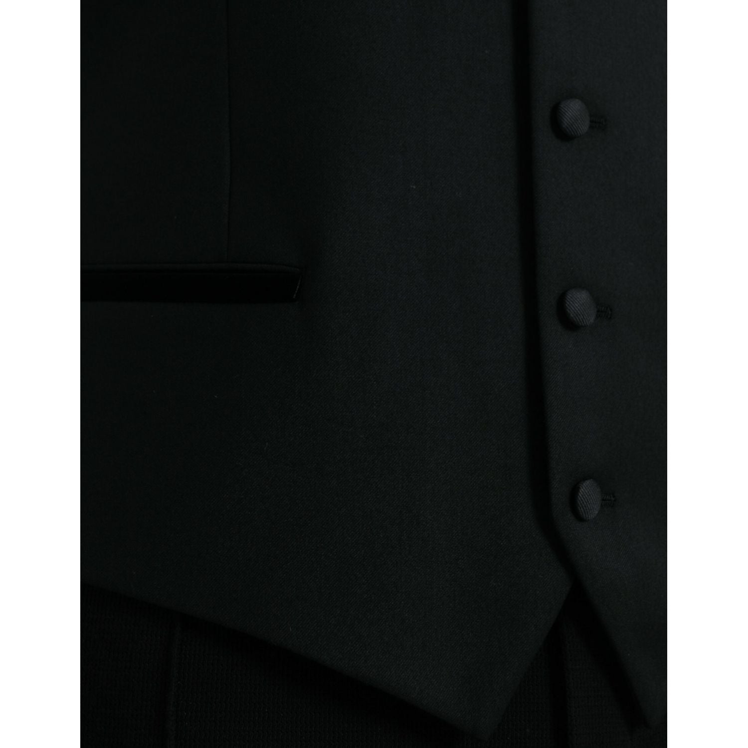 Dolce & Gabbana Black Silk Waistcoat Dress Formal Vest