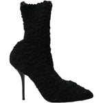 Dolce & Gabbana Black Stiletto Heels Mid Calf Boots Shoes
