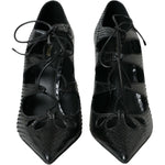 Dolce & Gabbana Black Python Leather Mary Jane Pumps Shoes