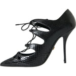 Dolce & Gabbana Black Python Leather Mary Jane Pumps Shoes