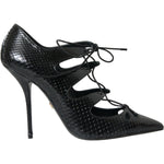 Dolce & Gabbana Black Python Leather Mary Jane Pumps Shoes