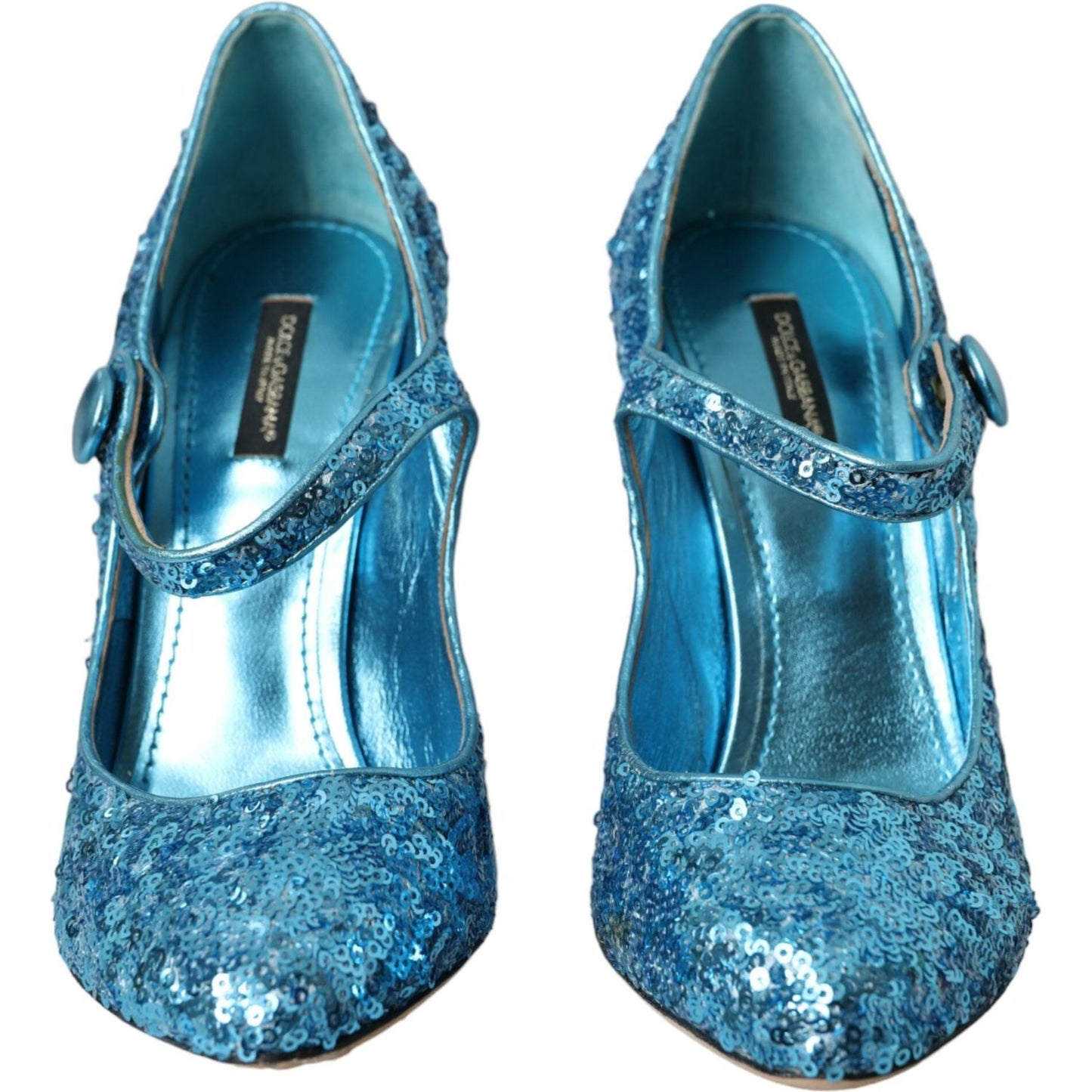 Dolce & Gabbana Blue Sequin Mary Jane Pumps High Heels Shoes LA10620-39