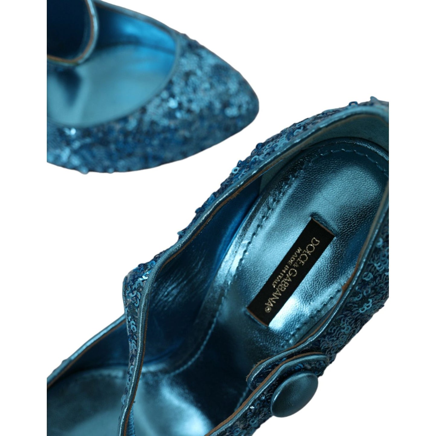 Dolce & Gabbana Blue Sequin Mary Jane Pumps High Heels Shoes LA10620-39