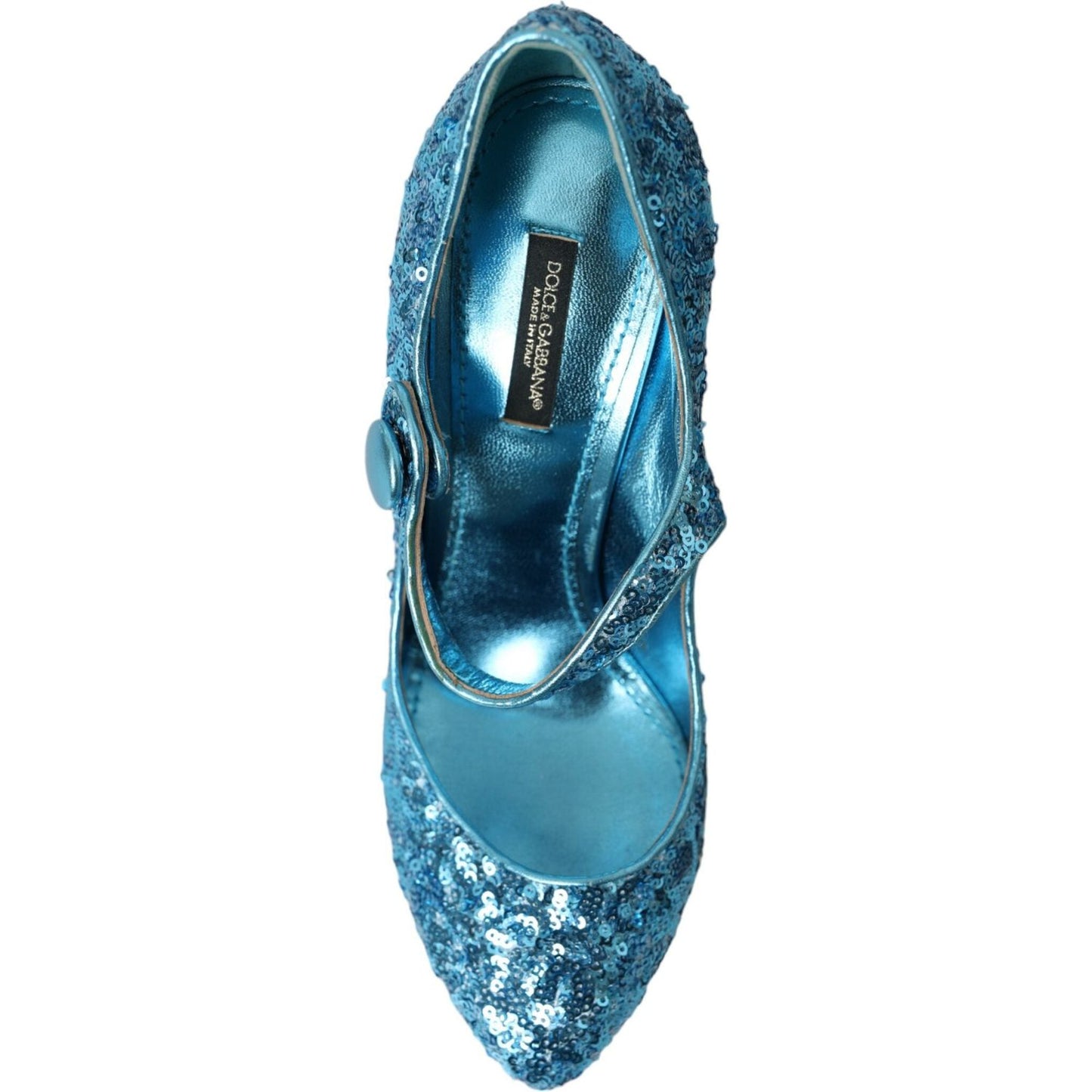 Dolce & Gabbana Blue Sequin Mary Jane Pumps High Heels Shoes LA10620-39