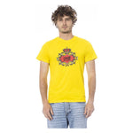 Cavalli Class Yellow Cotton Men T-Shirt