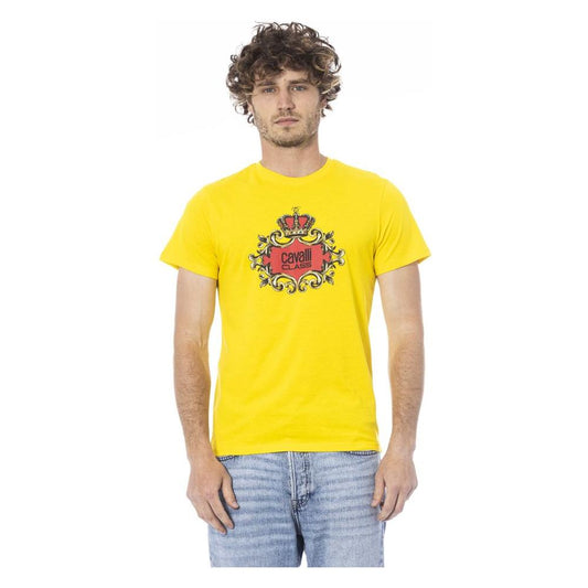 Cavalli Class Yellow Cotton Men T-Shirt Cavalli Class Gray