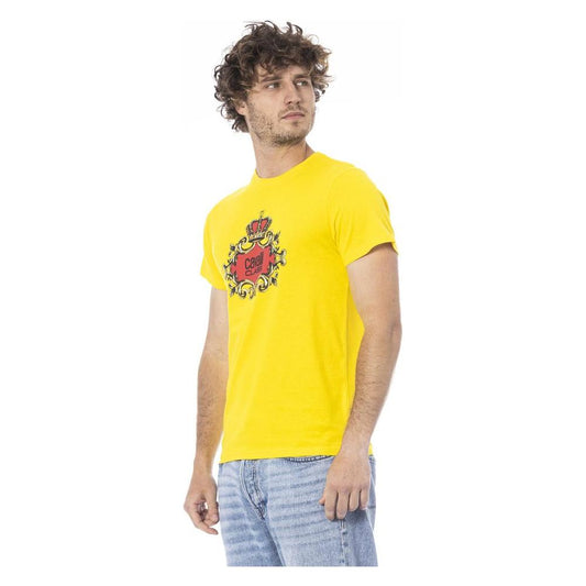 Cavalli Class Yellow Cotton Men T-Shirt Cavalli Class Gold