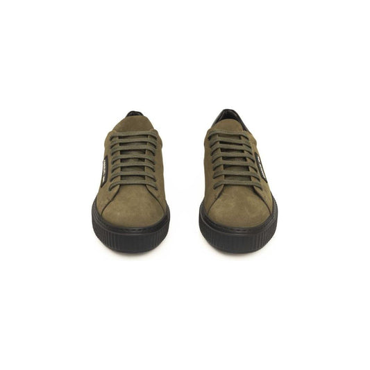 Cerruti 1881 Green Cowhide Men Sneaker Cerruti 1881 Dark Olive Green