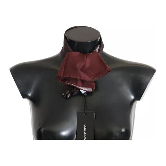 Dolce & Gabbana Bordeaux 100% Silk Floral Wrap Women Scarf Dolce & Gabbana Dark Slate Gray