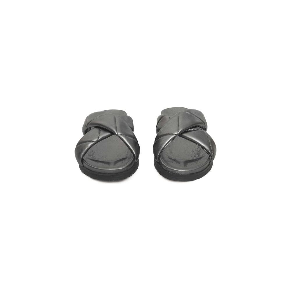 Cerruti 1881 Gray Lambskin Women Sandal