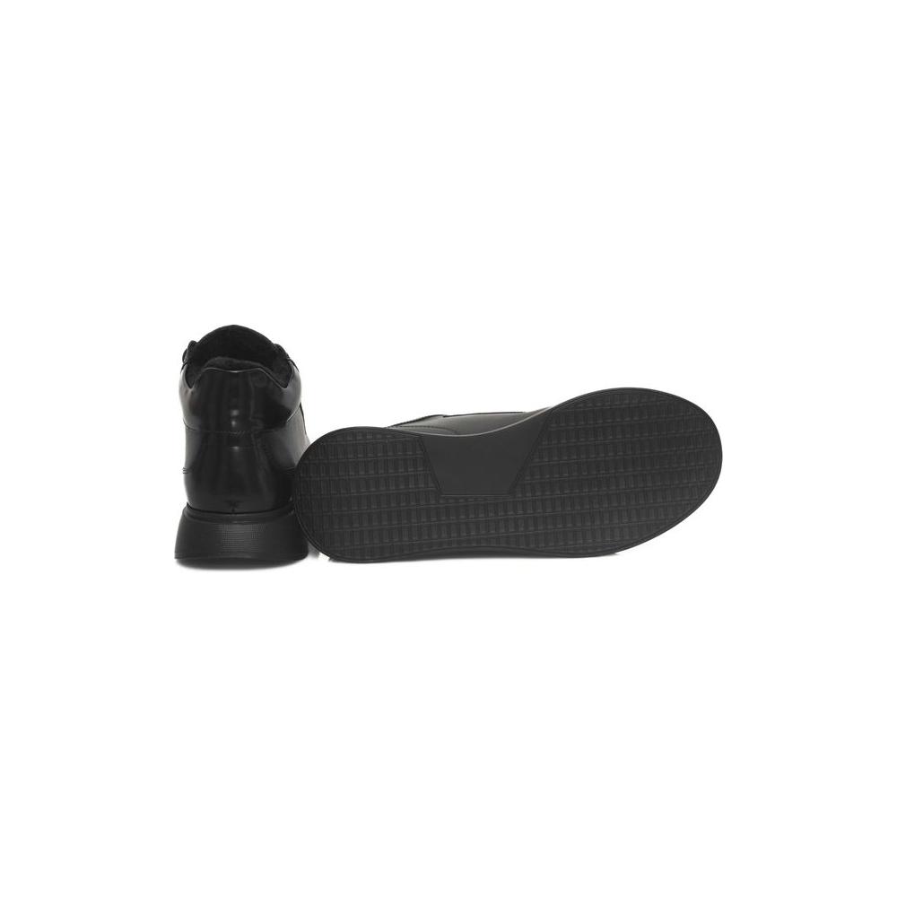 Cerruti 1881 Black Leather Women Sneaker