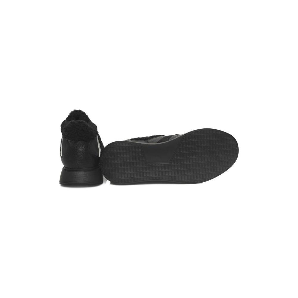 Cerruti 1881 Black Cowhide Women Platform Sneaker