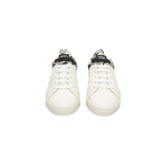 Cerruti 1881 White Calfskin Men Sneaker