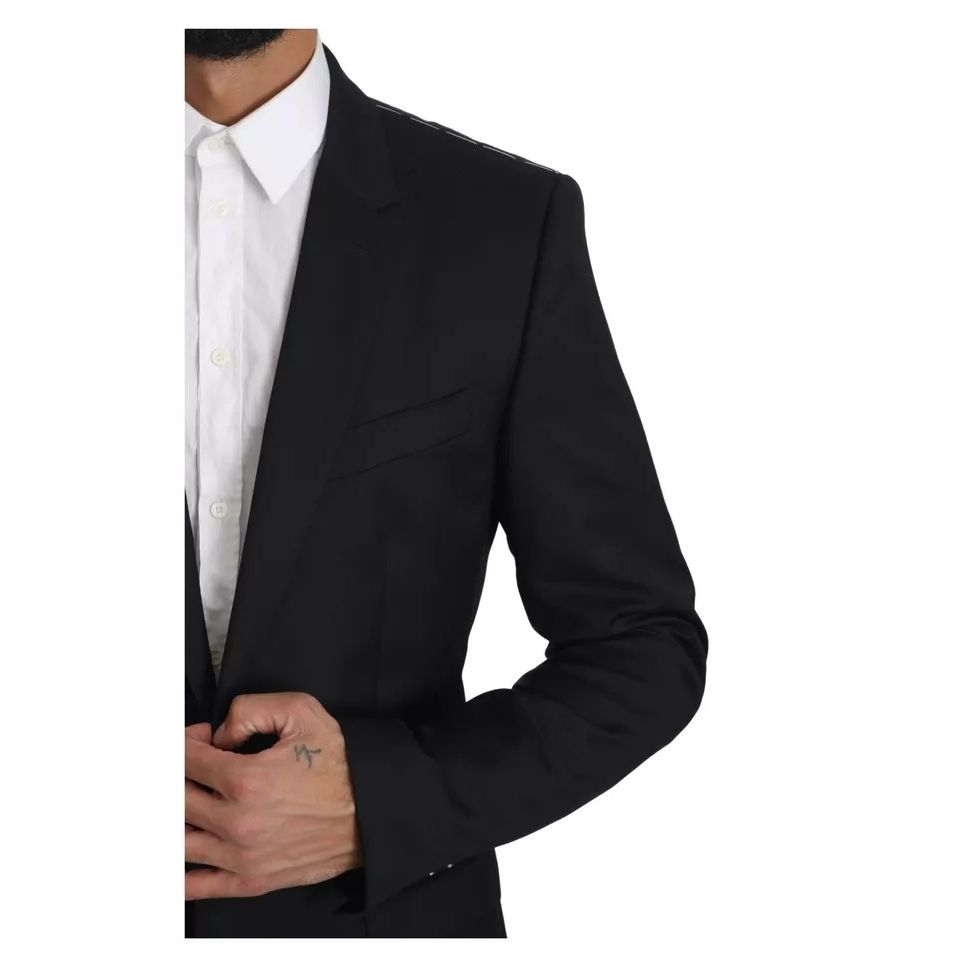 Dolce & Gabbana Black Slim Jacket Coat Blazer MARTINI