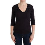 Costume National Purple V-neck Cotton T-shirt