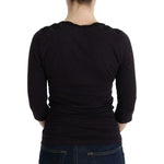 Costume National Purple V-neck Cotton T-shirt