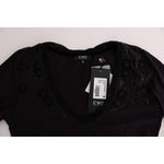 Costume National Purple V-neck Cotton T-shirt