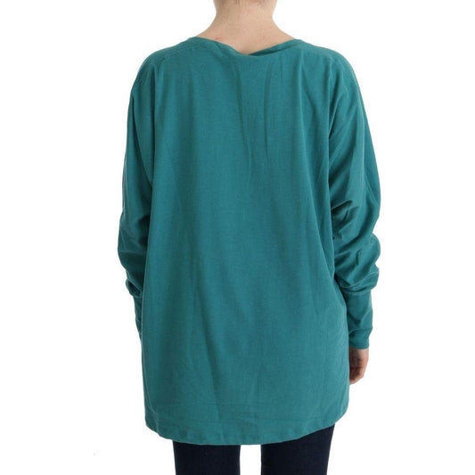 John Galliano Elegant Crewneck Cotton Sweater in Green John Galliano Sea Green